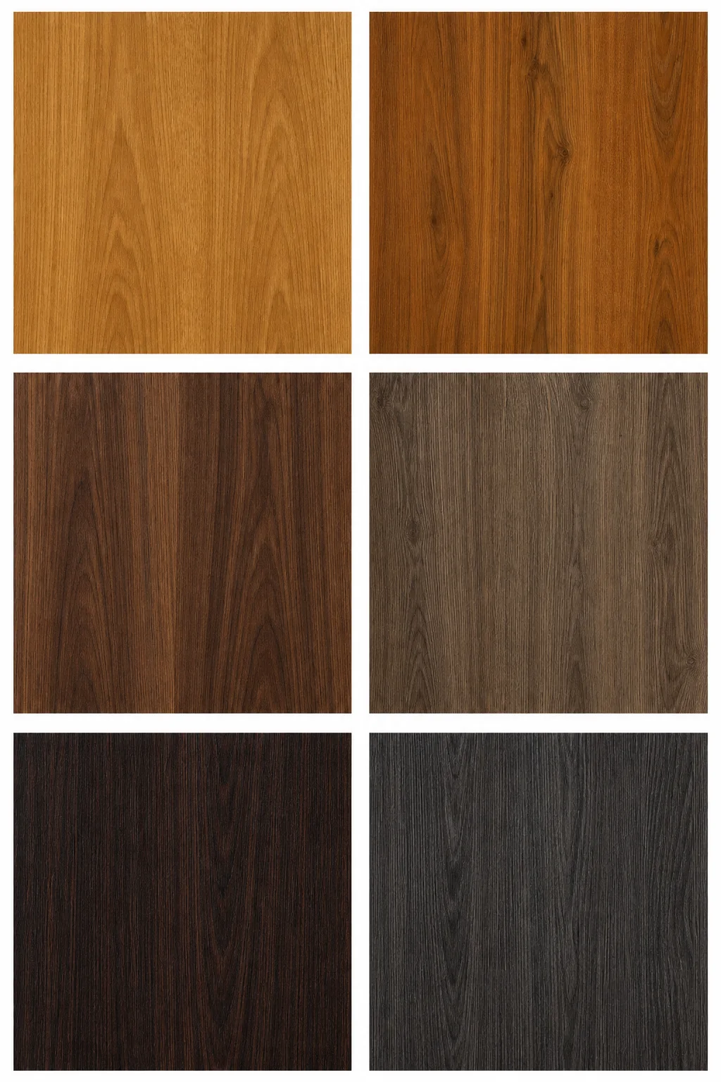 Warm woodgrain door finish sample collection