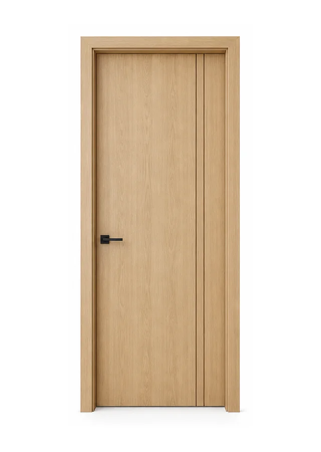 Natural oak hollow-extruded WPC interior door