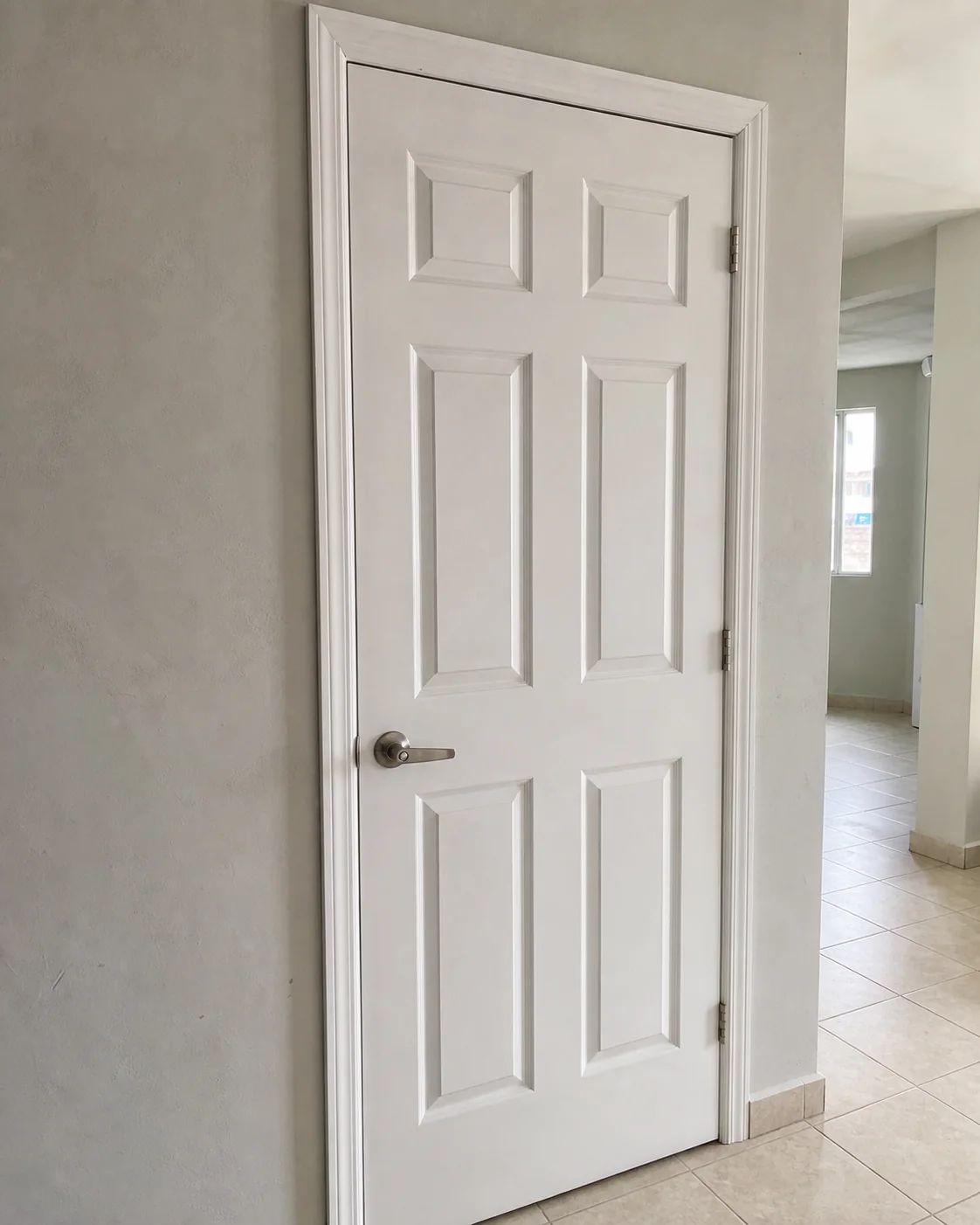 White moulded-skin interior doors in a residential project